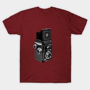 Vintage 1960s Twin Lens Camera - Open Hood T-Shirt